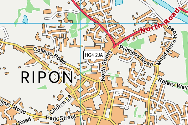 HG4 2JA map - OS VectorMap District (Ordnance Survey)