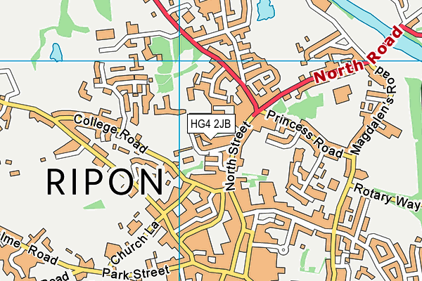 HG4 2JB map - OS VectorMap District (Ordnance Survey)