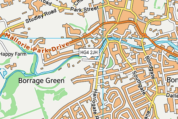 HG4 2JH map - OS VectorMap District (Ordnance Survey)