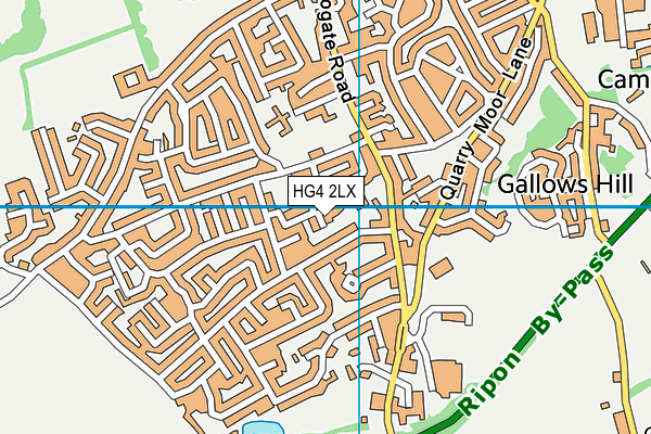 HG4 2LX map - OS VectorMap District (Ordnance Survey)