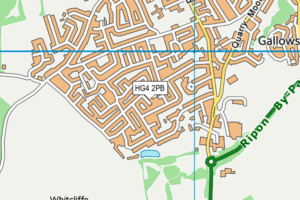 HG4 2PB map - OS VectorMap District (Ordnance Survey)