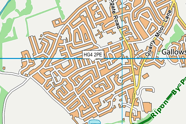 HG4 2PE map - OS VectorMap District (Ordnance Survey)