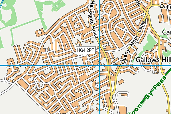HG4 2PF map - OS VectorMap District (Ordnance Survey)
