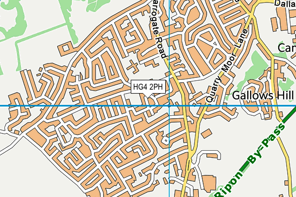 HG4 2PH map - OS VectorMap District (Ordnance Survey)