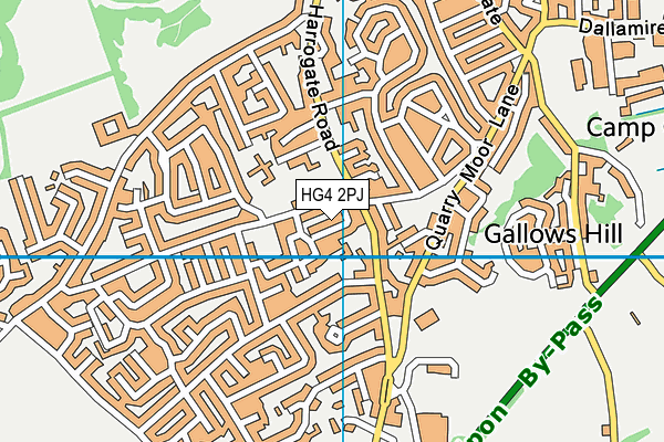 HG4 2PJ map - OS VectorMap District (Ordnance Survey)