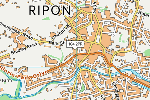 HG4 2PR map - OS VectorMap District (Ordnance Survey)