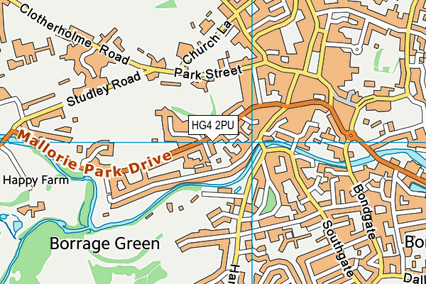 HG4 2PU map - OS VectorMap District (Ordnance Survey)