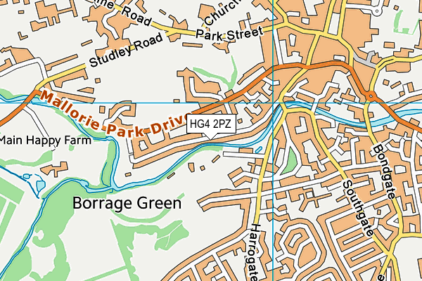 HG4 2PZ map - OS VectorMap District (Ordnance Survey)