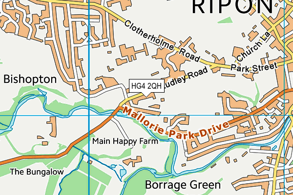 Ripon Cricket Club map (HG4 2QH) - OS VectorMap District (Ordnance Survey)