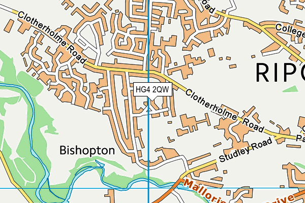 HG4 2QW map - OS VectorMap District (Ordnance Survey)