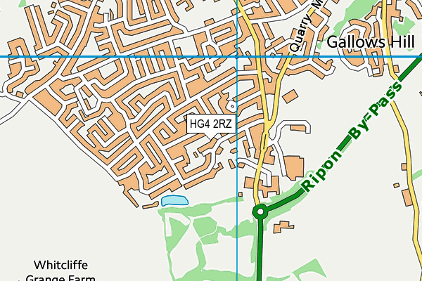 HG4 2RZ map - OS VectorMap District (Ordnance Survey)