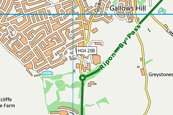HG4 2SB map - OS VectorMap District (Ordnance Survey)