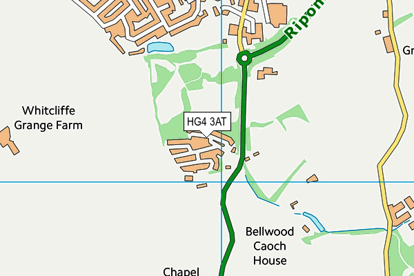 HG4 3AT map - OS VectorMap District (Ordnance Survey)