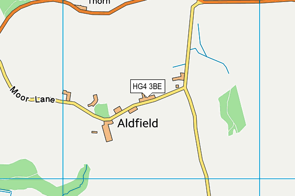 HG4 3BE map - OS VectorMap District (Ordnance Survey)