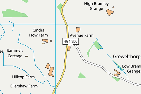 HG4 3DJ map - OS VectorMap District (Ordnance Survey)