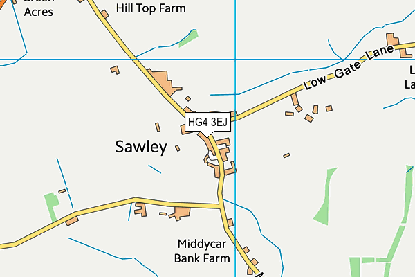 HG4 3EJ map - OS VectorMap District (Ordnance Survey)