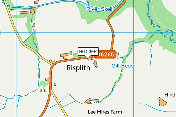 HG4 3EP map - OS VectorMap District (Ordnance Survey)