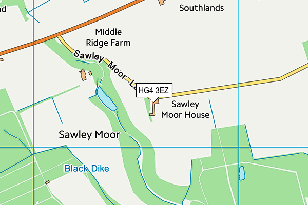 HG4 3EZ map - OS VectorMap District (Ordnance Survey)