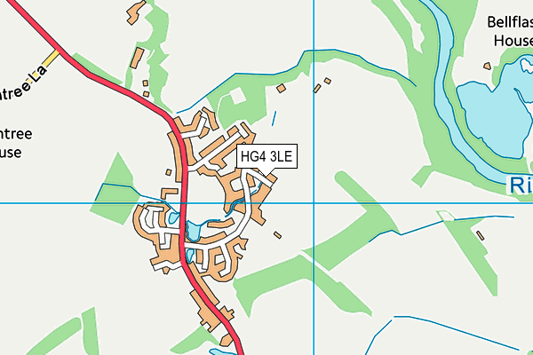 HG4 3LE map - OS VectorMap District (Ordnance Survey)