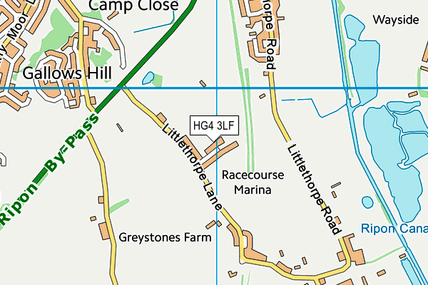 HG4 3LF map - OS VectorMap District (Ordnance Survey)