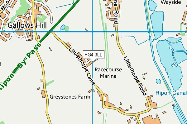 HG4 3LL map - OS VectorMap District (Ordnance Survey)