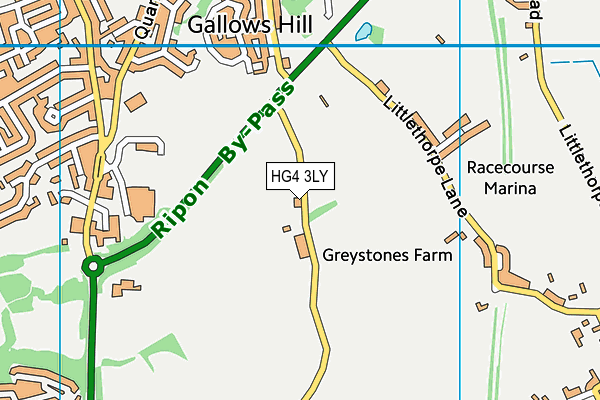 HG4 3LY map - OS VectorMap District (Ordnance Survey)