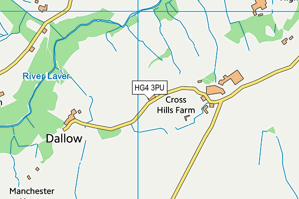 HG4 3PU map - OS VectorMap District (Ordnance Survey)