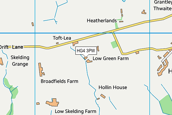 HG4 3PW map - OS VectorMap District (Ordnance Survey)