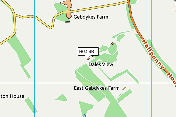 HG4 4BT map - OS VectorMap District (Ordnance Survey)