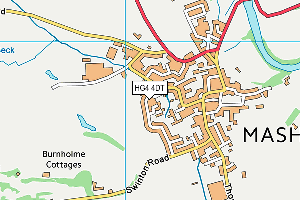 HG4 4DT map - OS VectorMap District (Ordnance Survey)