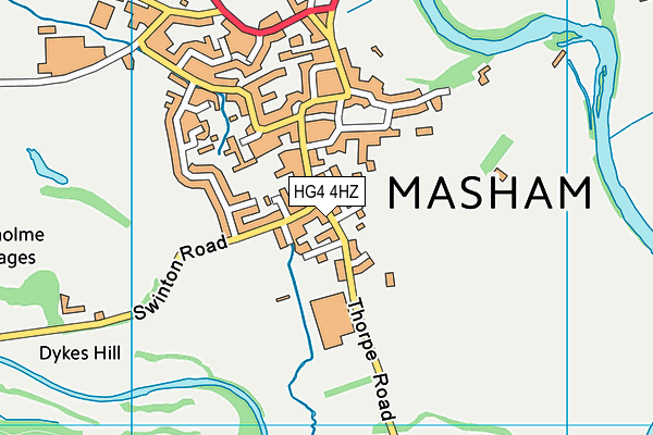 HG4 4HZ map - OS VectorMap District (Ordnance Survey)
