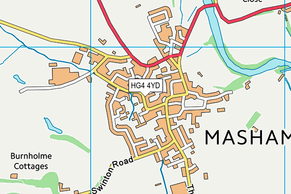 HG4 4YD map - OS VectorMap District (Ordnance Survey)