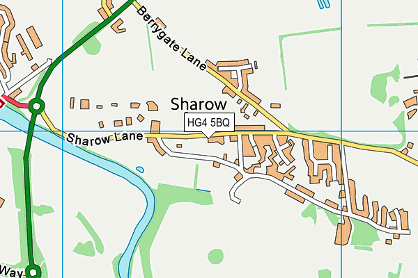 Sharow Cricket Club map (HG4 5BQ) - OS VectorMap District (Ordnance Survey)