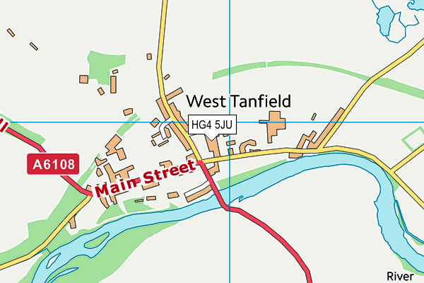 West Tanfield Tennis Club map (HG4 5JU) - OS VectorMap District (Ordnance Survey)