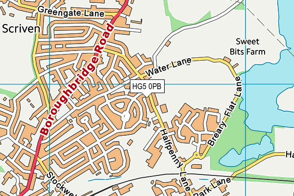 HG5 0PB map - OS VectorMap District (Ordnance Survey)