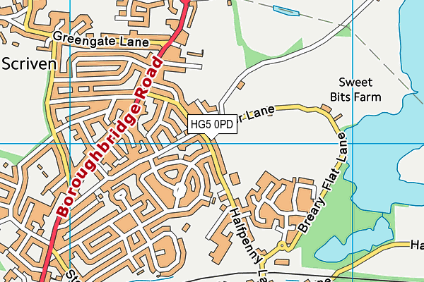 HG5 0PD map - OS VectorMap District (Ordnance Survey)