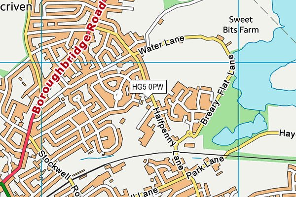 HG5 0PW map - OS VectorMap District (Ordnance Survey)