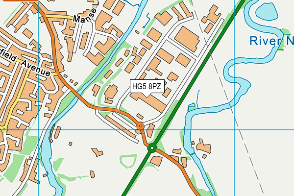 HG5 8PZ map - OS VectorMap District (Ordnance Survey)