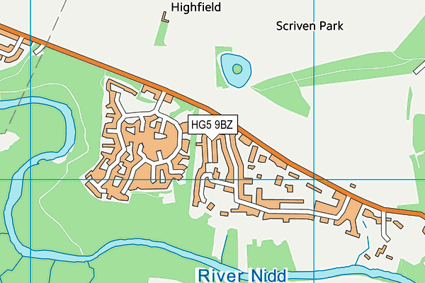 HG5 9BZ map - OS VectorMap District (Ordnance Survey)