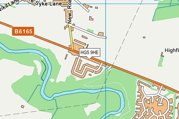 HG5 9HE map - OS VectorMap District (Ordnance Survey)