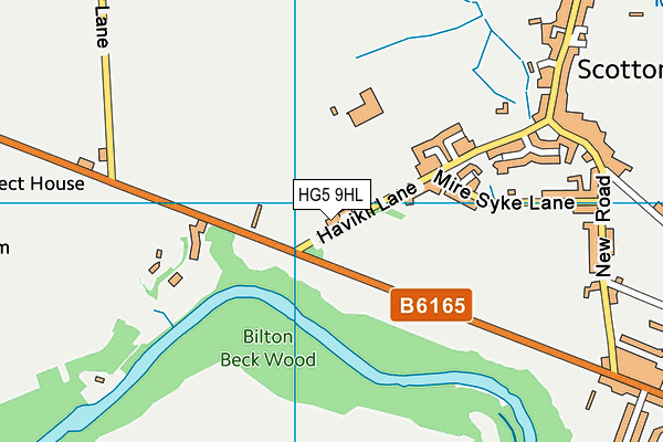 HG5 9HL map - OS VectorMap District (Ordnance Survey)