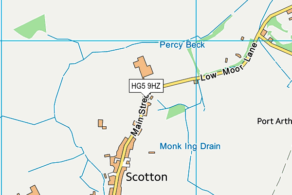 Scotton Cricket Club map (HG5 9HZ) - OS VectorMap District (Ordnance Survey)