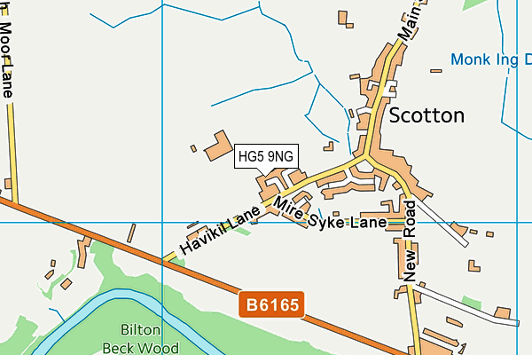 HG5 9NG map - OS VectorMap District (Ordnance Survey)