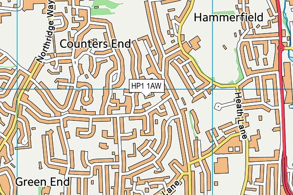 HP1 1AW map - OS VectorMap District (Ordnance Survey)