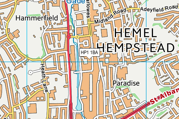 Puregym (Hemel Hempstead) map (HP1 1BA) - OS VectorMap District (Ordnance Survey)