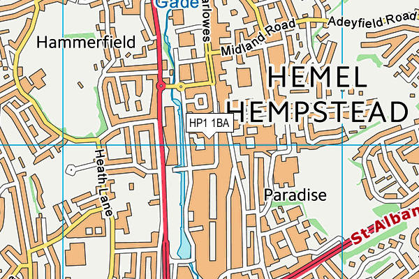 HP1 1BA map - OS VectorMap District (Ordnance Survey)