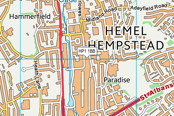 HP1 1BB map - OS VectorMap District (Ordnance Survey)