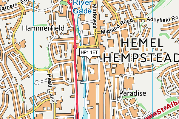 HP1 1ET map - OS VectorMap District (Ordnance Survey)