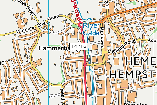 HP1 1HG map - OS VectorMap District (Ordnance Survey)