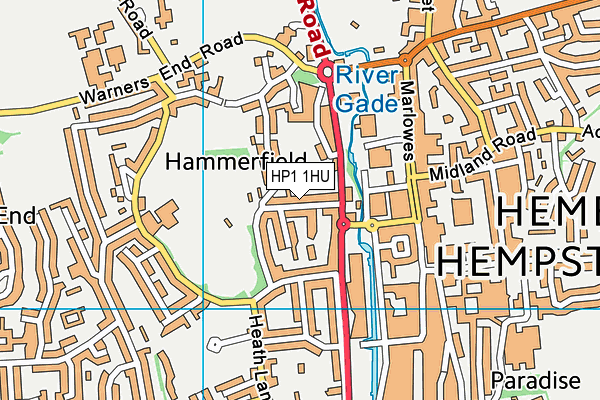 HP1 1HU map - OS VectorMap District (Ordnance Survey)
